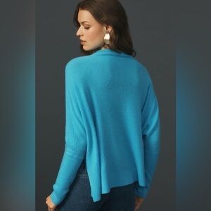 Maeve Blue Mockneck Cashmere Sweater Size Small by Anthropologie
